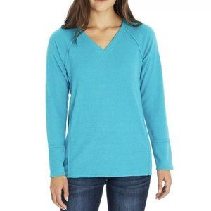 Wildfox Turquoise V Neck Super Soft Sweater Long Sleeve Loose Fit Size S